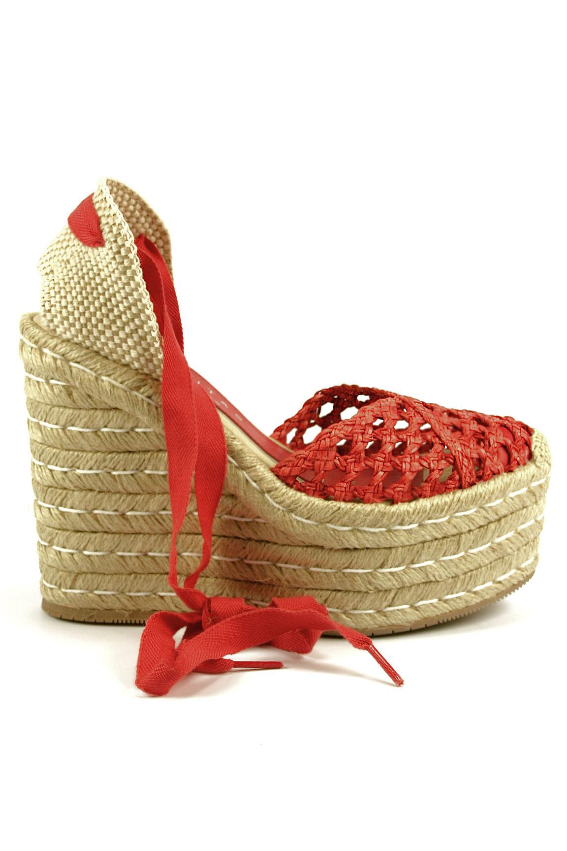 Ester Natural Grid Corallo PALOMA BARCELO Zeppe