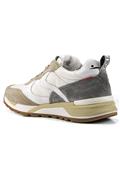 Magg White Nylon Leather Grey Sand Suede