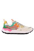 Yamano 3 White Net Fuxia Light Blue Green Suede