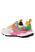 Yamano 3 White Net Fuxia Light Blue Green Suede