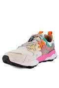 Yamano 3 White Net Fuxia Light Blue Green Suede