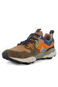 Yamano 3 Taupe Nylon Beige Pumpkin Multicolor Suede