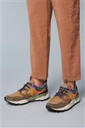 Yamano 3 Taupe Nylon Beige Pumpkin Multicolor Suede