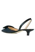 Low Heel Chanel Black Raffia Leather