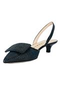 Low Heel Chanel Black Raffia Leather