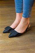 Low Heel Chanel Black Raffia Leather