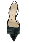 Low Heel Chanel Black Raffia Leather