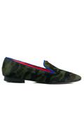 Ballerina Cavallino Mimetico Profilo Camoscio Bluette