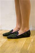 Ballerina Cavallino Mimetico Profilo Camoscio Bluette
