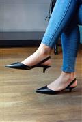 Low Heel Chanel Black Leather