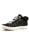 2SD Bassa Pelle Glitter Nera Pellicciotto