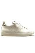 2SD Bassa Pelle Bianca Argento Specchiato
