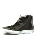 2S High Zip Grey Suede Black Leather White