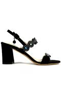Sandal Black Suede Strass
