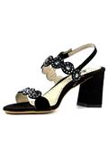 Sandal Black Suede Strass