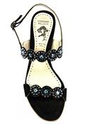 Sandal Black Suede Strass
