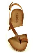 Fusbet Sandal White Brown Leather