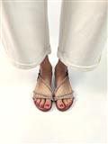 Sandal Brown Leather Pink Powder Glitter