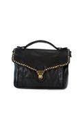 Clutch Black Leather Kura Rivets