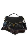 Clutch Black Leather Kura Rivets