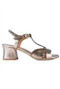 Mid Sandal Laminated Leather Cinnamon