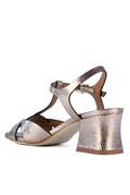 Mid Sandal Laminated Leather Cinnamon