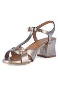 Mid Sandal Laminated Leather Cinnamon