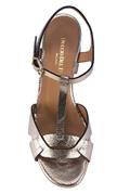 Mid Sandal Laminated Leather Cinnamon
