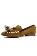 Dorina Camel Suede Straw Tassels