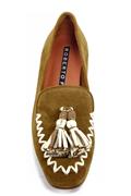 Dorina Camel Suede Straw Tassels