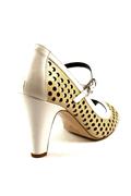 Sandal Perforated Leather Beige White