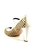Sandal Perforated Leather Beige White