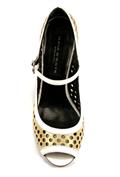Sandal Perforated Leather Beige White