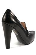High Heel Plateau Shoes Black Leather