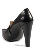 High Heel Plateau Shoes Black Leather