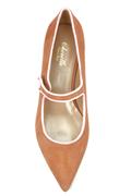 Mindy Leather Brown Suede Pink Profile