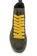 P01 Dark Grey Suede Khaki Yellow Laces