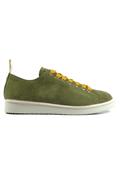 P01 Green Sage Suede Canvas Laces Yellow White