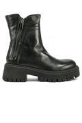 Boot Maxi Sole Double Zip Black Leather