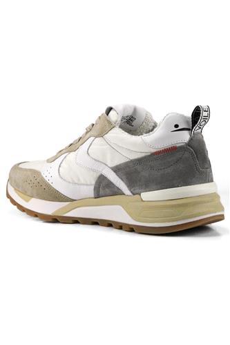 Magg White Nylon Leather Grey Sand Suede