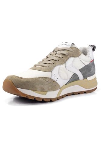 Magg White Nylon Leather Grey Sand Suede