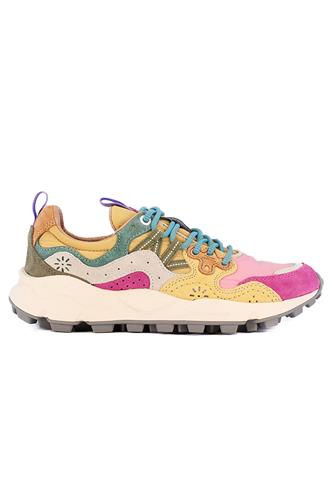 Yamano 3 Fuxia Pink Yellow Nylon Suede, FLOWER MOUNTAIN