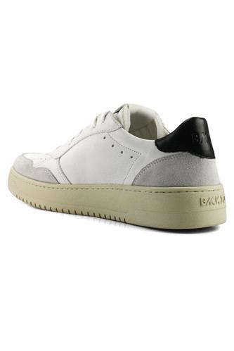 Slam Pelle Camoscio Bianco Talloncino Nero