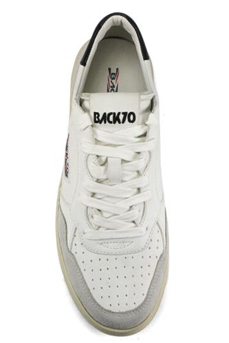 Slam Pelle Camoscio Bianco Talloncino Nero