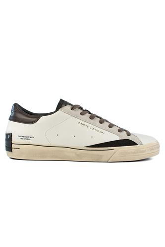 Distressed White Leather Black Suede, CRIME LONDON