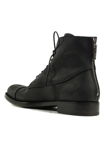 Biker Botin Crosta Oleata Nera