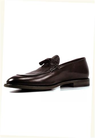 Mocassino Nappine Pelle Texture Aubergine