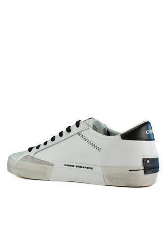 Distressed White Black Leather Ice Suede