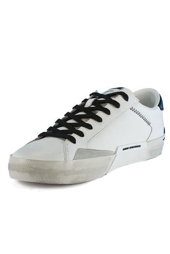 Distressed White Black Leather Ice Suede