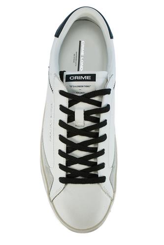 Distressed White Black Leather Ice Suede
